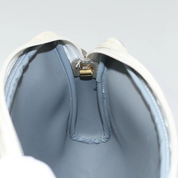 Christian Dior Honeycomb Canvas Shoulder Bag PVC White Gold Auth sw752 - Picture 13 of 16